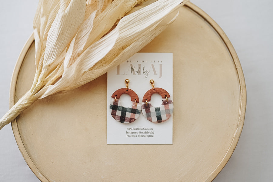 Boho Hoops, Fall Plaid