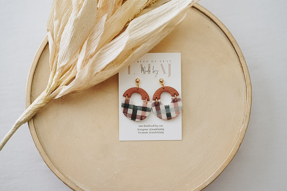 Boho Hoops, Fall Plaid