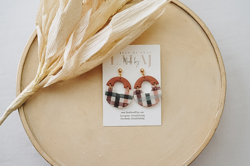 Boho Hoops, Fall Plaid